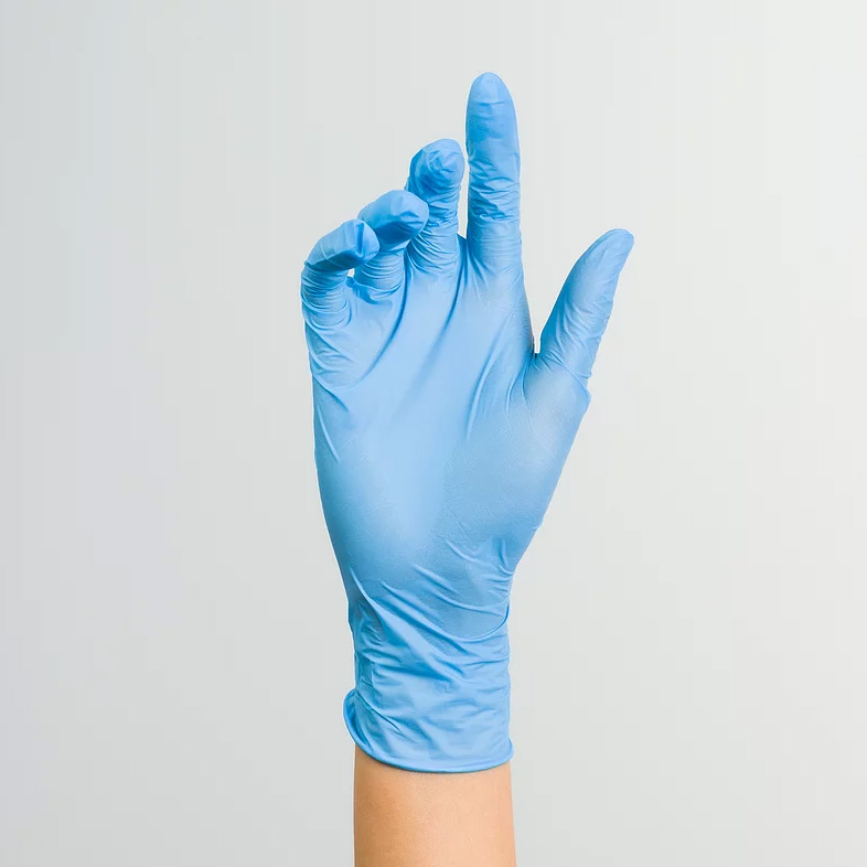 blue vinyl glove
