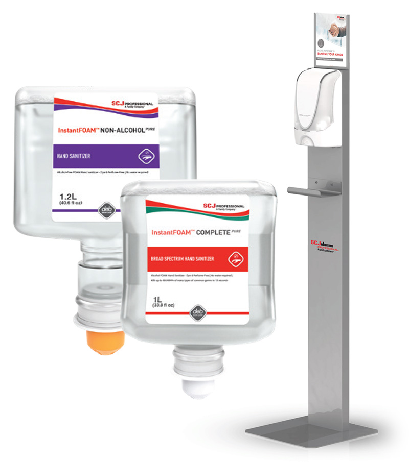 SCJ sanitizer stand